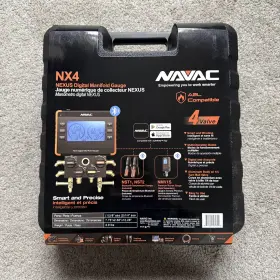 Nxsc0043 Navac Nx4 Nexus Digital Manifold Gauge 4 Valve Bluetooth Clamp Probes Black Hvac