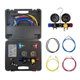 R404a Nekpokka Ylb-3 4 Way Automotive Ac Pressure Gauge Kit Suitable For R22/r134a/r410a/r404a Re R404a Nekpokka Ylb-3 4 Way Automotive Ac Pressure Gauge Kit Suitable For R22/r134a/r410a/r404a Re