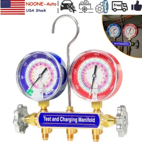 Noqp760 No-auto Test And Charging Manifold Gauge Set 42001 2-valve 3 1/8inch For R22 R410a R404a