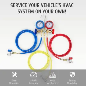 8542049659 Non-brand Manifold Gauge Set Air Refrigeration Kit With Hoses Couplers Adapter #2 8542049659 Non-brand Manifold Gauge Set Air Refrigeration Kit With Hoses Couplers Adapter #2