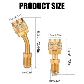 1028492 Nqeuepn 3pcs Straight Adapter And Angled R410a Refrigerant Hose K #2