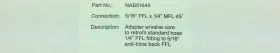 Nab51645 Nrp New 5/16 Inch Adapter Anti-blowback 45 Degree Low Loss Hose Fitting Hvac 410 #3 Nab51645 Nrp New 5/16 Inch Adapter Anti-blowback 45 Degree Low Loss Hose Fitting Hvac 410 #3