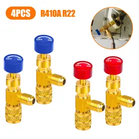 Nsioutlet 600609565346 4pcs R12 R410 Refrigerant Charging Valve Safety Adapter Flow Control Ball