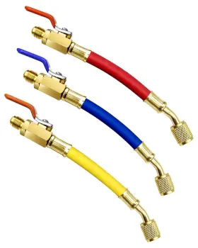 Chbvs0422 Nxqwll Charging Hoses And Ball Valve Set R134a R410a R22 R12 Color Coded With Chbvs0422 Nxqwll Charging Hoses And Ball Valve Set R134a R410a R22 R12 Color Coded With