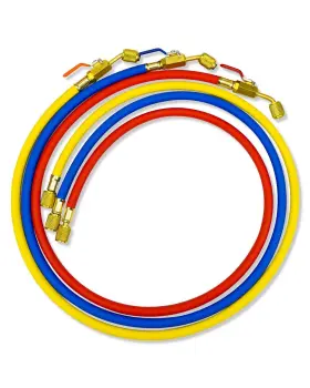 Zlpsgz10-d Ochiki 1/4 Inch Hvac Hoses With Ball Valves End 800 Psi 48 Refrigerant Charging Zlpsgz10-d Ochiki 1/4 Inch Hvac Hoses With Ball Valves End 800 Psi 48 Refrigerant Charging