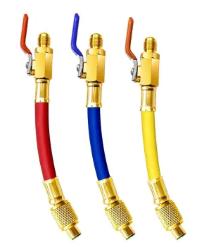 Zlpsgz18ddd Ochiki 1/4 Inch Thread Hvac Hoses Ball Valves Set 600 Psi 7 Refrigerant Charging