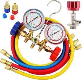 Oralys 192293001977 R134a Manifold Gauge Set With Can Tap Quick Coupler 3 Way Ac Diag