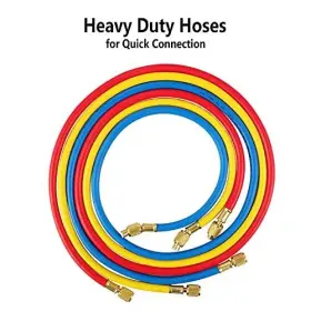 Hose-003 Oralys 3 Pieces Ac Manifold Gauge Hose Kit For R410a R22 R134a R404a 1/4 Inch Thread #2