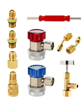 Orion Motor Tech 056669163733 Ac Adapter Tool Kit 8-piece Gauge Hose Conversion Adapters Including R134a C
