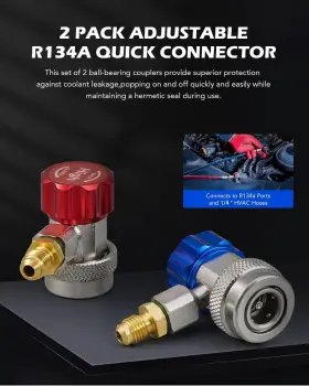 Orion Motor Tech 640674584514 R134a Quick Coupler Adapter Adjustable Adapters And Ac #2