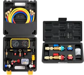 Orion Motor Tech 705353516153 Ac Manifold Gauge Set For R134a R12 R22 R502 Refrigerants And Valve Core Tool F