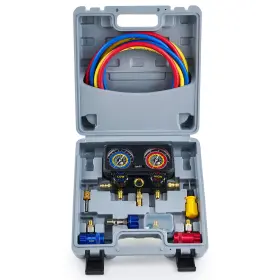 Orion Motor Tech 719868664155 3 Way Ac Diagnostic Manifold Gauge Set For Freon Charging With Hvac Gauges