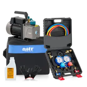 Orion Motor Tech 719868665497 Omt Vacuum Pump And Ac Gauge Set R22 R404a R134 R410 Coolant Recharging Kit 3.5cfm