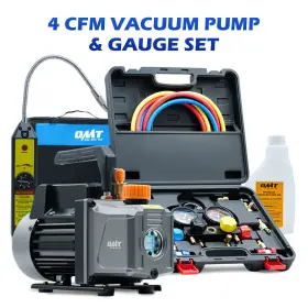 Orion Motor Tech 719868665923 4cfm Air Conditioner Vacuum Pump Tools W Refrigerant Leak Detector And Gauge Kit