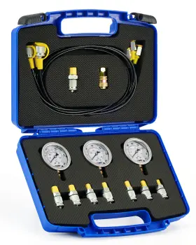 Orion Motor Tech 719868668894 Omt Hydraulic Pressure Test Kit 3 Gauge 8 Couplings Hoses Excavator Tool