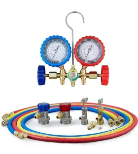 Orion Motor Tech Dmg2020 Ac Gauge Set For Car System 5ft 3-way Diagnosis Freon Charge