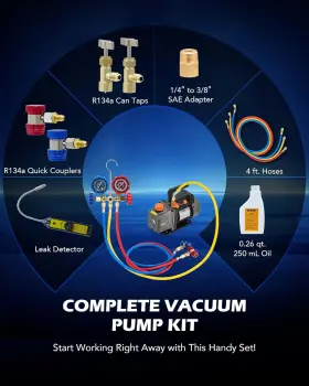 Fbavphb00aog Orion Motor Tech Vacuum Pump And Gauge Set 1/3 Hp 4 Cfm Manifold Kit With Leak #3