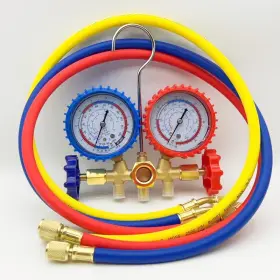 R676r Ourantools Manifold Gauge Set 3ft Color Charging Hoses Air Conditioner Hvac Refrigeration