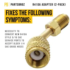 Partsbroz 725330587228 R410a Adapter Part 2-pack - Works With Mini Split Hvac System 5/16 Female #3
