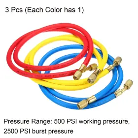 Pta220810tt0533 Patikil 1/4 Sae Refrigerant Charging Hose Kit 3.9ft 500psi Hvac For Air #3