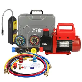 Pbmt-3h1-r4.5cfmsl01 Pb Motor Tech Bmt 4.5 Cfm Vacuum Pump And 4-way Manifold Gauge Set For R22 R134a R410a Ac Repair
