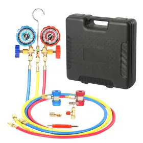 Pb Motor Tech Bmt Pbmt-sh-t01 3-way Ac Manifold Gauge Set For R134a R12 R22 And R502 Refriger