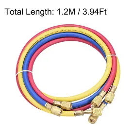 Peroup 617662171667 1/4 Sae Thread Connector 1.2m Length 600psi Charging Hose Tube Yellow Red Blue #2