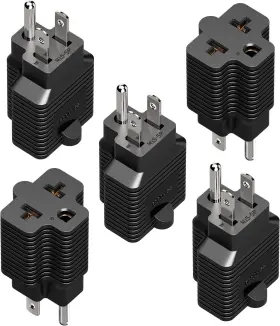 Pa-0339-5  Plugrand 5pack 4-in-1 15a To 20a Ac Power Adapter Nema 5-15p 5-20r 6-15r 6-20r 125-250