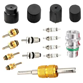 Polcatay Polmpn20 16 Pcs Air Conditioning Valve Core Kit R12 R134a High Side A/c Se