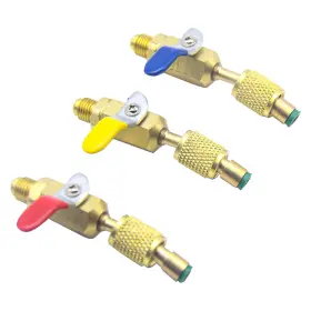 Qdjune 424510046617 Low Loss Fittings Hvac R12 R22 To R134a Shut Off Ball Valve Air Conditioning