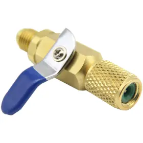 Qdjune 424510046709 Brass Straight Shut-off Valve Air Conditioner Ball Adapter 1/4in Sae Fo #2