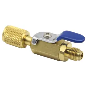 Qdjune 424510046709 Brass Straight Shut-off Valve Air Conditioner Ball Adapter 1/4in Sae Fo