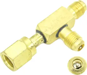 Qdjune 445040312363 Quick Coupler Tee Adapter 1/4 Inch C/w Valve Core Fits For Gauge D