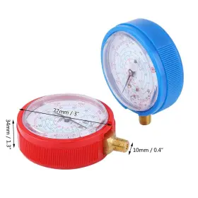 Qiilu 792172648998 Automotive A/c Air Conditioner Refrigerant Gauge Pair Of R41 #2