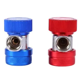Qiiluiv5nm8c6g0 Qiilu 2pcs R134a Air Conditioning Adjustable Quick Coupler Adapters High Low Adapte #3