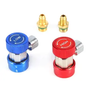 Qiiluiv5nm8c6g0 Qiilu 2pcs R134a Air Conditioning Adjustable Quick Coupler Adapters High Low Adapte