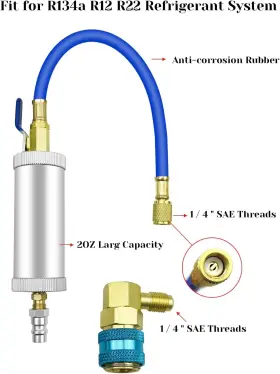 Qnbes 445000855800 Ac Oil Dye Injector R134a Compressor Kit With Snap Quick Coupler #3