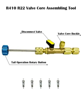 Qnbes 788703662700 Hvac Valve Core Removal Tool With Dual Size 1/4 And 5/16 Port Fit For R410a/r22 #2