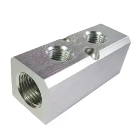 Al-2-silver Qolekog Quality 2 Way 4 Port Air Manifold 1/2 Inch Npt Silver