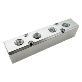Al-4-silver Qolekog 4 Way 6 Port Air Manifold 1/2 Inch Npt Supply Silver