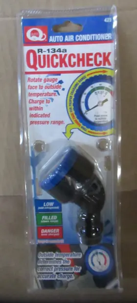 Quest 047876004237 423 Auto Air Conditioner R-134a Quickcheck Gauge Quest 047876004237 423 Auto Air Conditioner R-134a Quickcheck Gauge