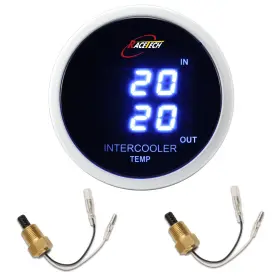 Racetech 718590547770 Electrical Gauge - Digital Blue Led 52mm 2-1/16 Inch Dual Intercooler Temp