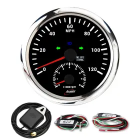 Rt7c110sptagps-tsf-120mpbt Racetech 110mm 4-3/8 Inch 2in1 Gps Speedometer And Tachometer - 120 Mph 8000 Rpm Indicat