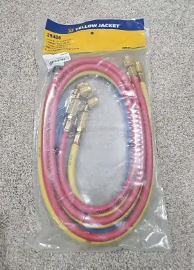 29486 Ritchie Yellow Jacket Set 72 Inch Ryb R-410a With Compact Ball Valve 1/4 X 5/16 3-pak