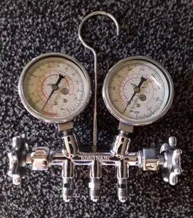 Robinair 11962-c Chrome Charging Manifold Gauge Hvac 11692-c 11693-c Rare Vintage Nos