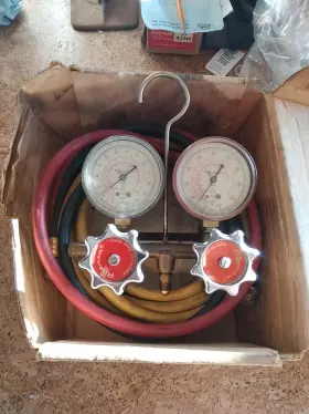 40181 Robinair Vintage Side-wheel Manifold A/c Hvac Gauge Set R22 R502 With Hoses