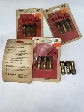 40404 Robinair Lot Of 15 Brass Access Fittings Union 1/4mfl X