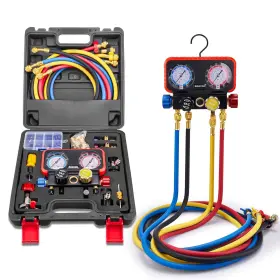 Rogvoc 313056235228 Ac Gauges Manifold Gauge Set For R22/r410a/r134a Refrigerant 4 Way Hvac Ref Rogvoc 313056235228 Ac Gauges Manifold Gauge Set For R22/r410a/r134a Refrigerant 4 Way Hvac Ref