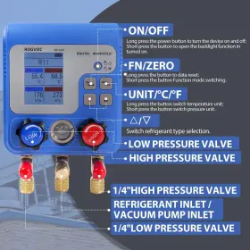 Rv-523-1 Rogvoc Digital Manifold Gauge Set Hvac Pressure And Air Tightness Test Gauges Refr #2