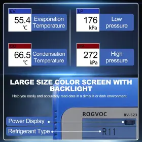Rv-523-1 Rogvoc Digital Manifold Gauge Set Hvac Pressure And Air Tightness Test Gauges Refr #3